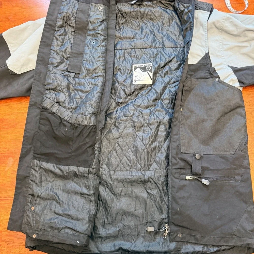 The North Face Steep Tech Scot Schmidt Jacket Mens L Black Gray‎ Ski Snowboard